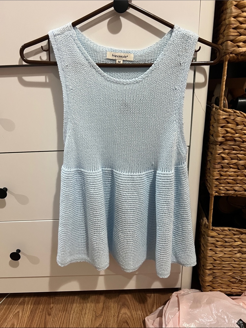 Francesca's Collections Light Blue Knit Tank Top